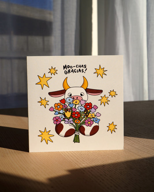 'MOO-CHAS GRACIAS' CARD